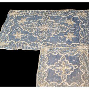 Hand Embroidered Vintage Turkish Coffee/Table Decor Mat/Placement Set